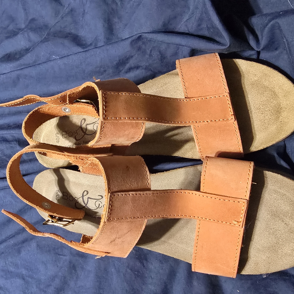 Orange Leather Sandals
